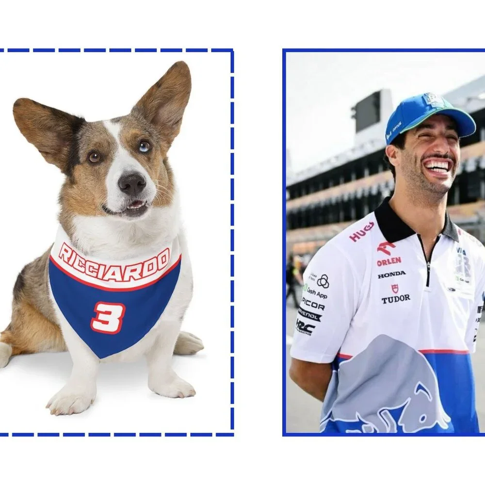 Daniel Ricciardo F1 Dog Bandana Small Formula 1 Dog Collar